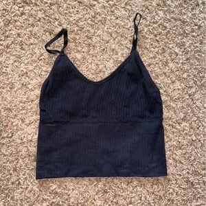 Black Ribbed Tank Top